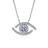 PETRINA STERLING SILVER MOISSANITE EVIL EYE PENDENT NECKLACE